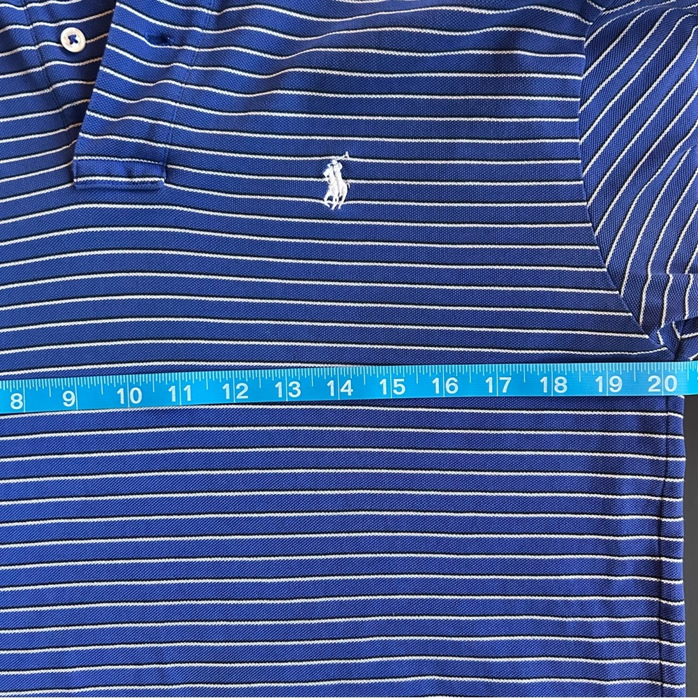 Polo by Ralph Lauren Men’s Blue Striped Polo Shirt , Size M) Preppy Casual - Picture 5 of 5